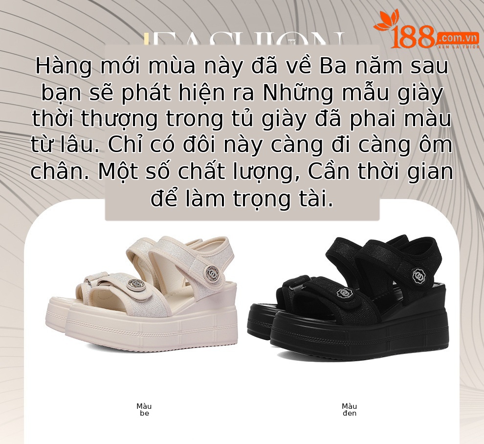 Sandal thể thao nữ đế dày tăng chiều cao, phong cách outdoor mùa hè — 6131 Màu be, 6131 Da đen chi tiết 1