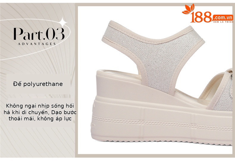 Sandal thể thao nữ đế dày tăng chiều cao, phong cách outdoor mùa hè — 6131 Màu be, 6131 Da đen chi tiết 8