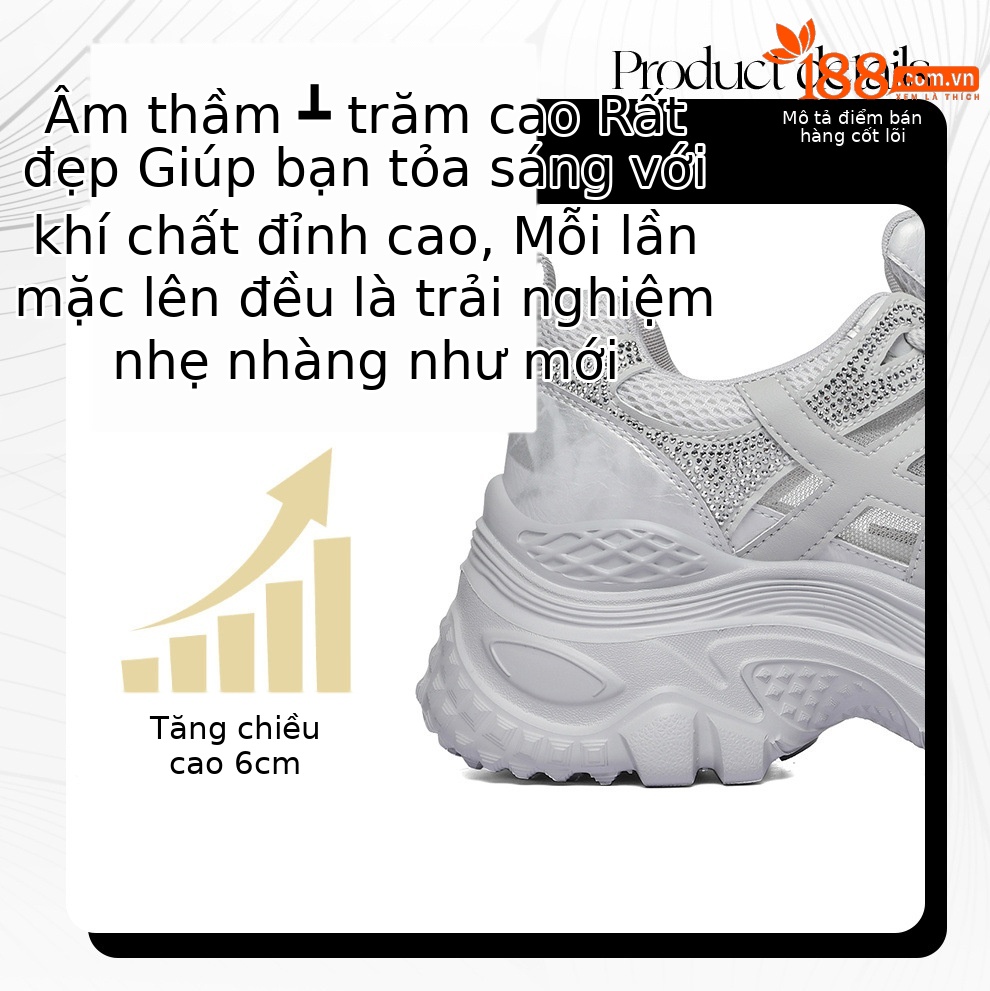 Giày sneaker nữ chunky đế dày lưới thoáng khí mùa hè 2026 — 6129 Xám tím, 6129 Màu be chi tiết 3