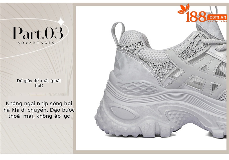 Giày sneaker nữ chunky đế dày lưới thoáng khí mùa hè 2026 — 6129 Xám tím, 6129 Màu be chi tiết 8