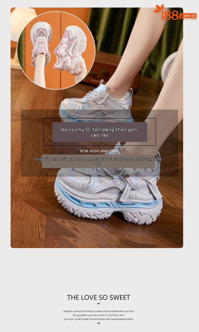 Giày sandal cao gót nữ hở mũi đế dày thoáng khí — Hoa lan trắng, Bột trắng chi tiết 9