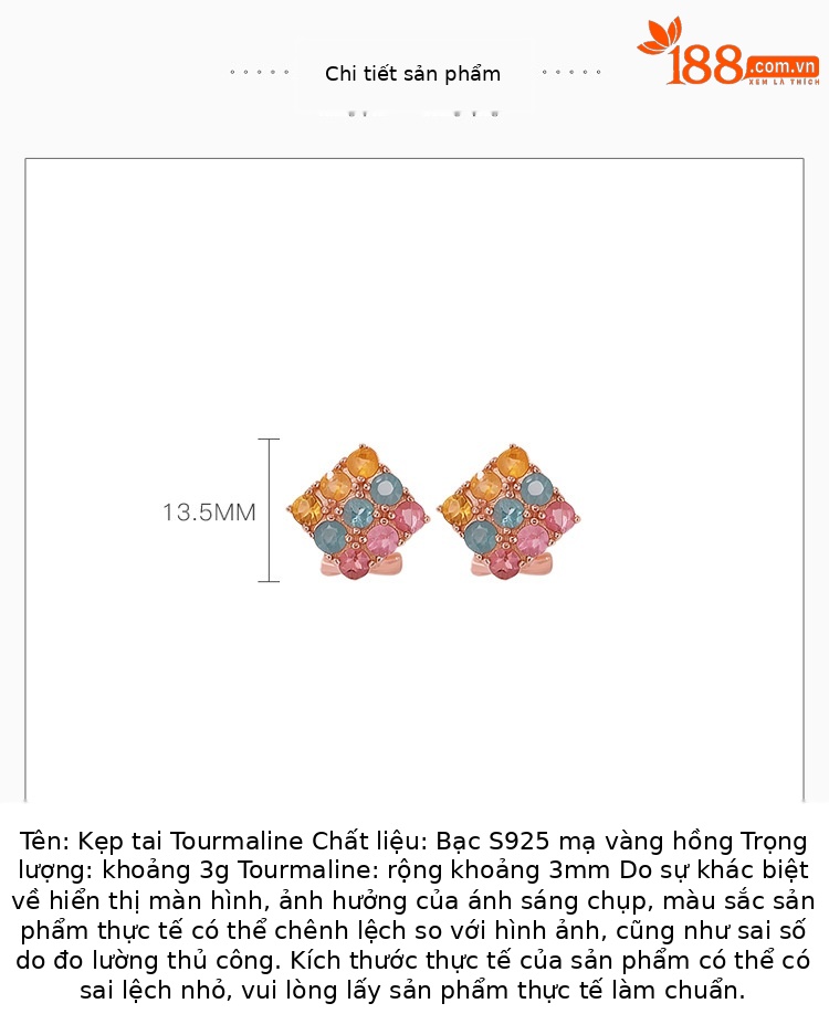 Bông tai ngọc bích vàng hồng hình vuông cao cấp — Cặp đôi chi tiết 2
