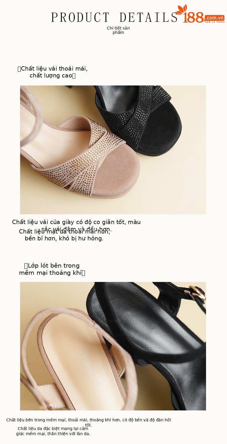 Sandal cao gót nữ đế platform đính đá, quai ngang khóa, mũi hở kiểu La Mã — màu đen, màu mơ chi tiết 7