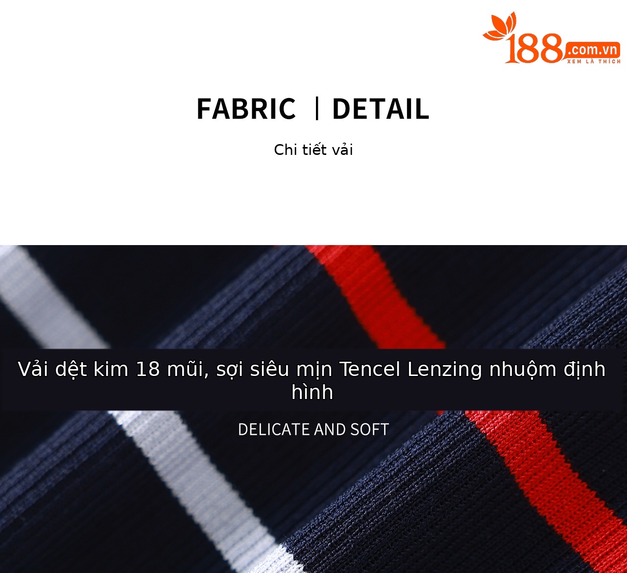 Áo thun nữ cổ tròn sọc kẻ dệt kim mỏng mùa hè — màu xanh navy chi tiết 6