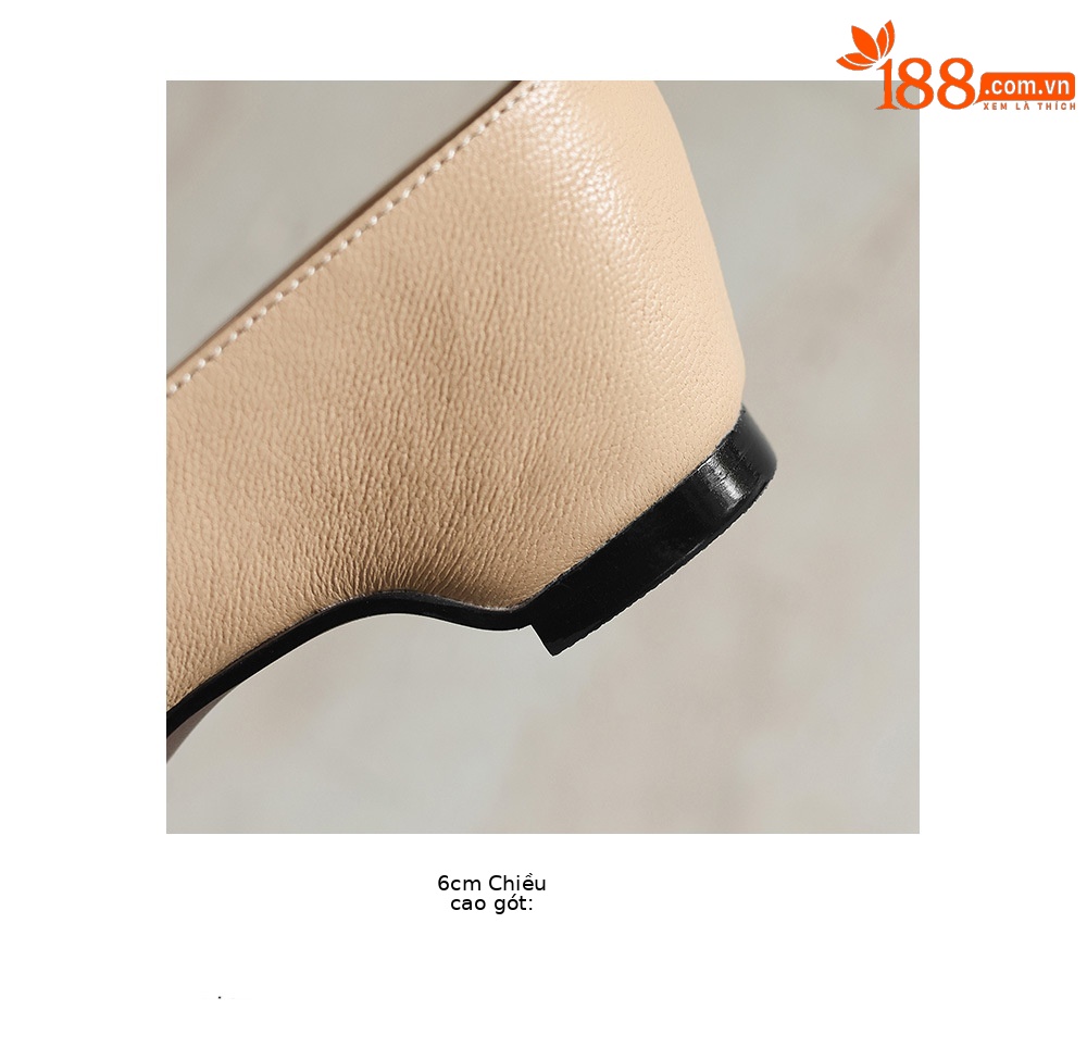 Sandal cao gót nữ hở mũi quai ngang gót 6 cm — đen chi tiết 15