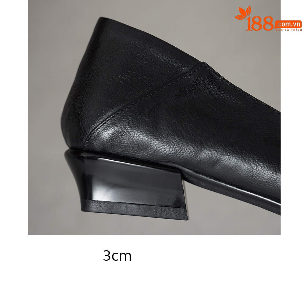 Giày da dê nữ mũi tròn bít gót thấp 3 cm phong cách Hàn Quốc — màu nâu chi tiết 24