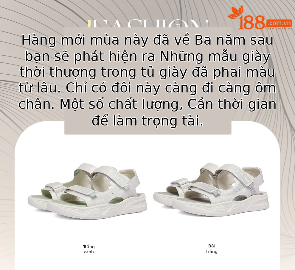 Sandal thể thao đế dày quai dán dành cho nữ, phối lưới thoáng khí, đế mềm êm chân — 6171 Trắng xanh lá cây, 6171 Trắng Ash chi tiết 1