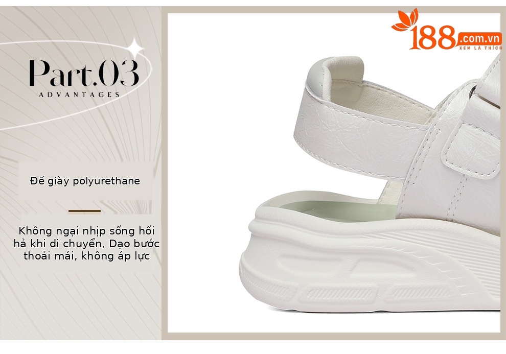 Sandal thể thao đế dày quai dán dành cho nữ, phối lưới thoáng khí, đế mềm êm chân — 6171 Trắng xanh lá cây, 6171 Trắng Ash chi tiết 7