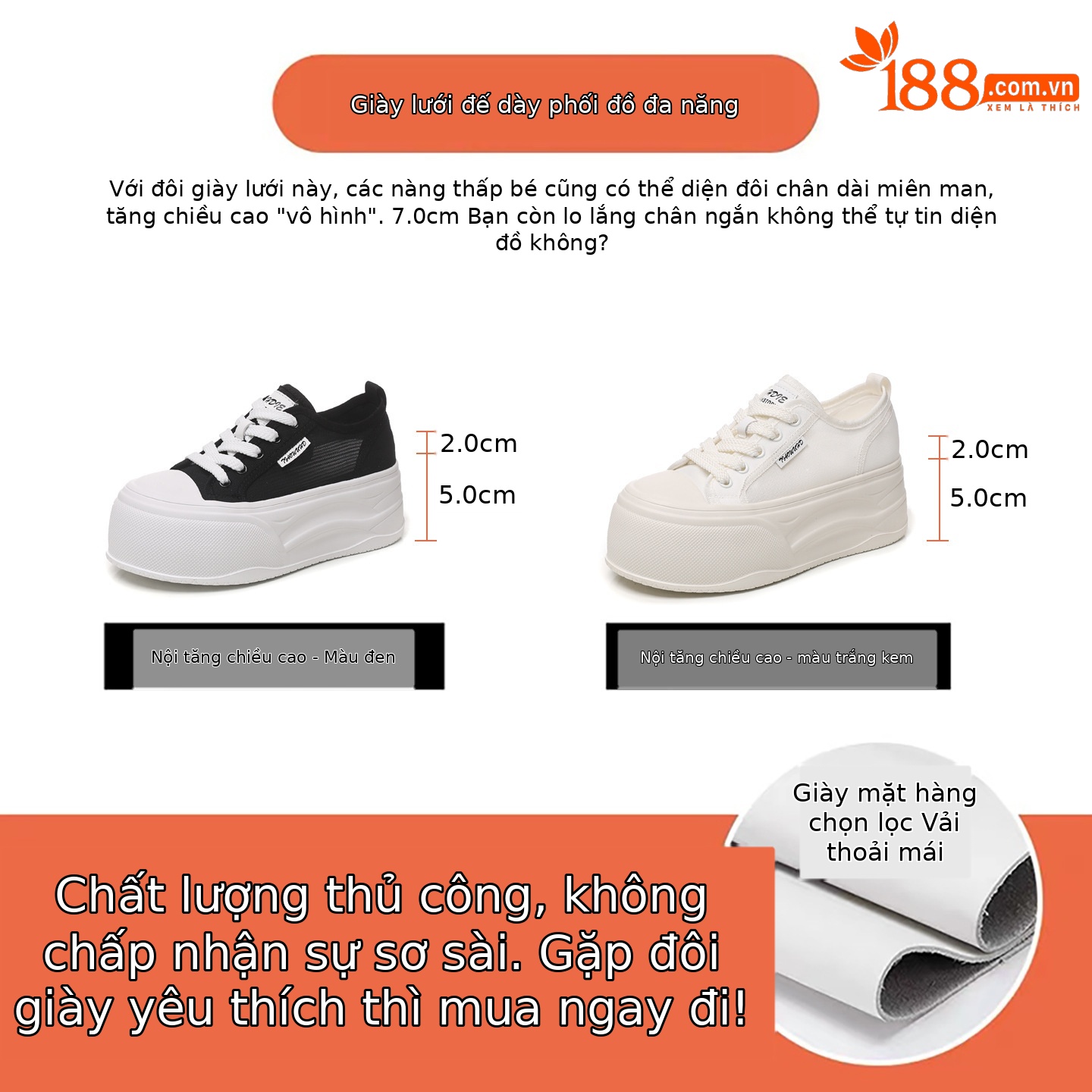 Giày thể thao nữ đế dày lưới thoáng khí phong cách trắng cơ bản — màu đen