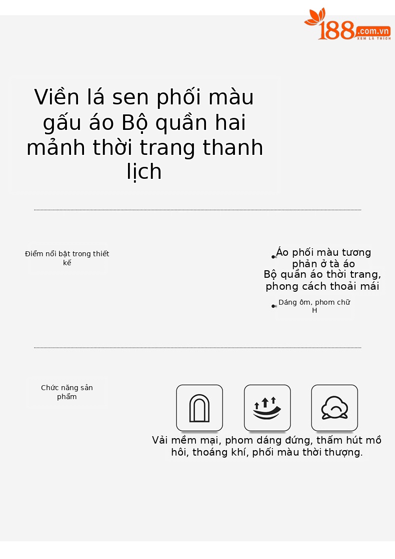Bộ quần áo hai mảnh tay ngắn quần ống rộng thời trang hè 2026 — Màu ảnh chi tiết 2