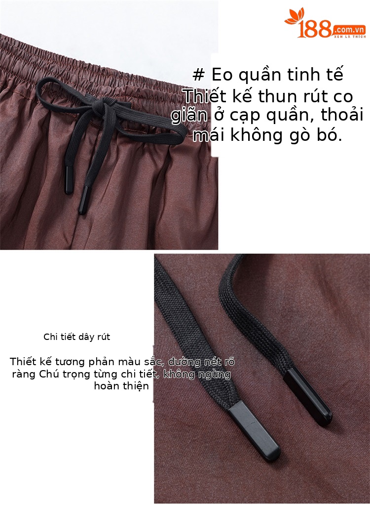Set áo thun cổ tròn tay ngắn và quần short lụa tơ tằm cao cấp mùa hè — Gạch đỏ SPH8836 chi tiết 7