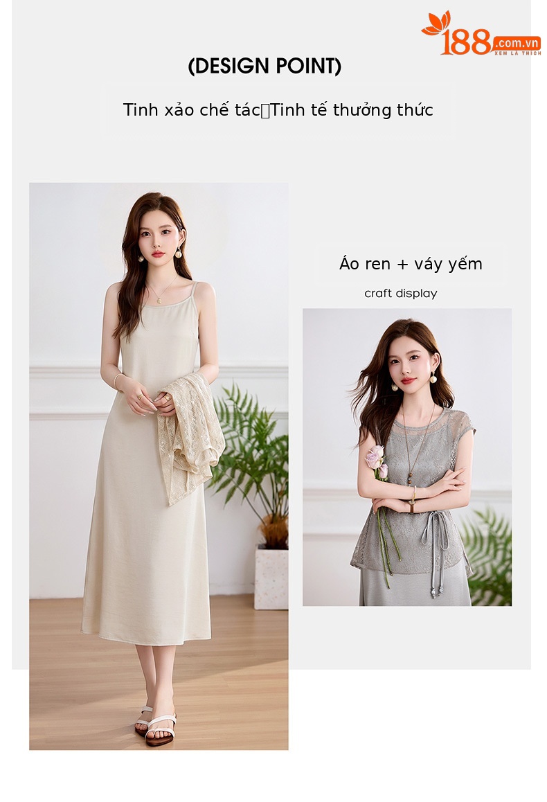 Đầm maxi nữ hai dây thắt eo thanh lịch mùa hè JX2619 — màu xám, màu mơ chi tiết 4