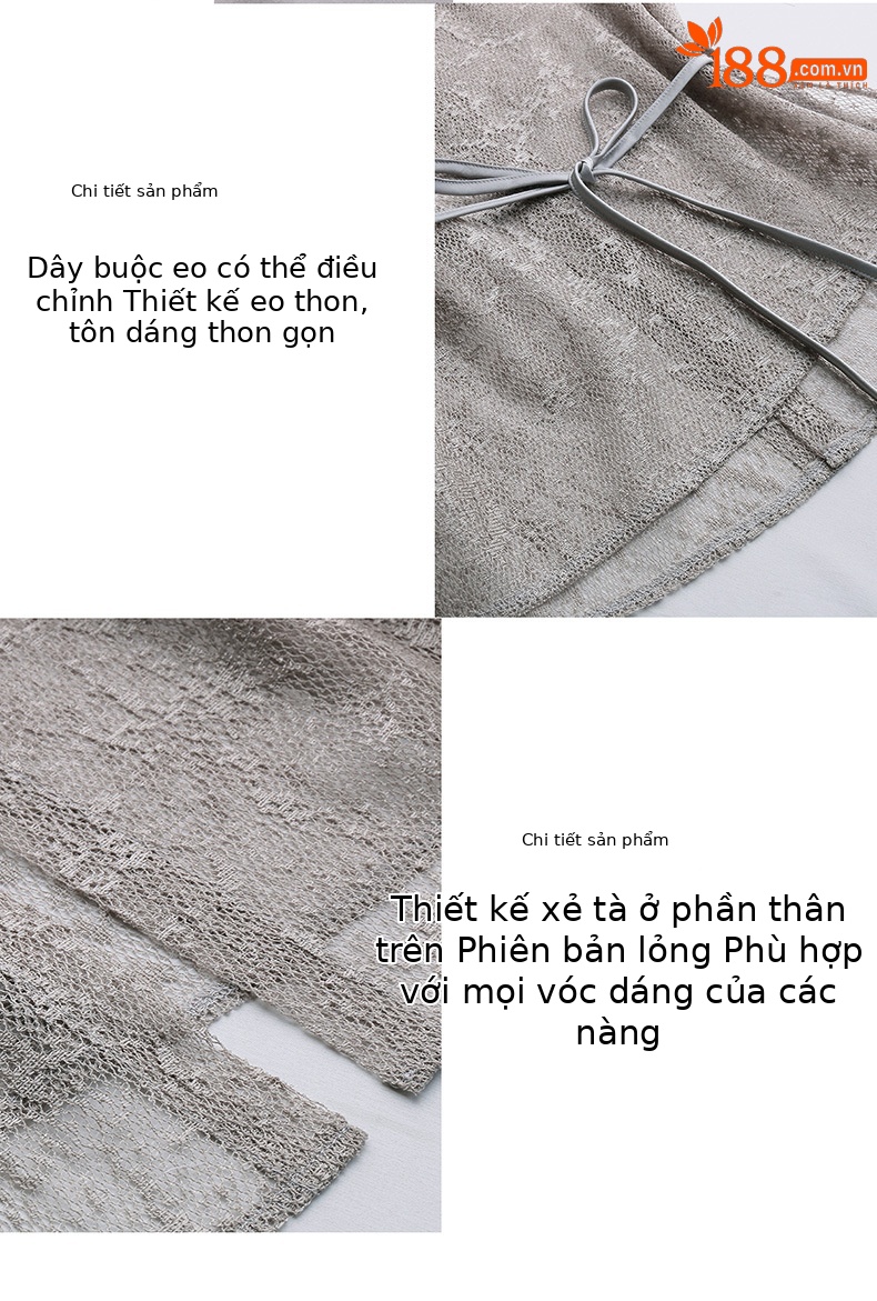 Đầm maxi nữ hai dây thắt eo thanh lịch mùa hè JX2619 — màu xám, màu mơ chi tiết 8