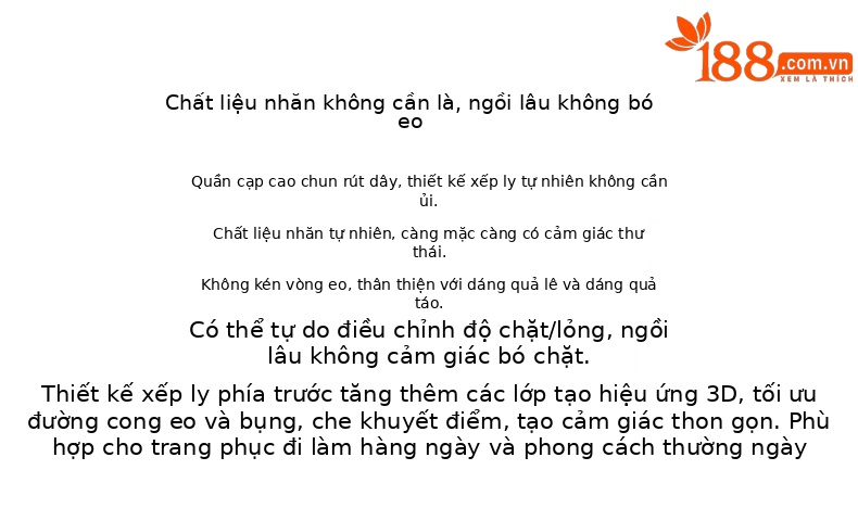 Quần culottes nữ ống rộng chất liệu mềm mại, cạp chun, dáng suông rủ nhẹ — màu trắng ngà chi tiết 2