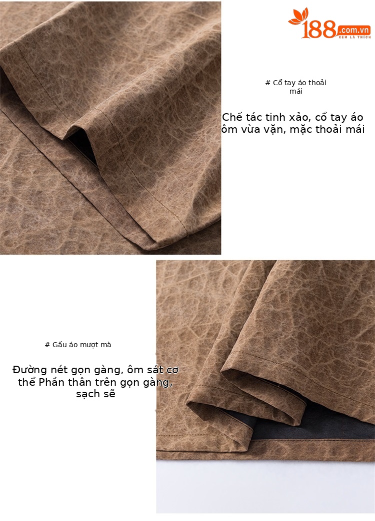 Áo thun nam cổ tròn tay ngắn chất liệu cotton thoáng mát — Màu cà phê SPH8829 chi tiết 7
