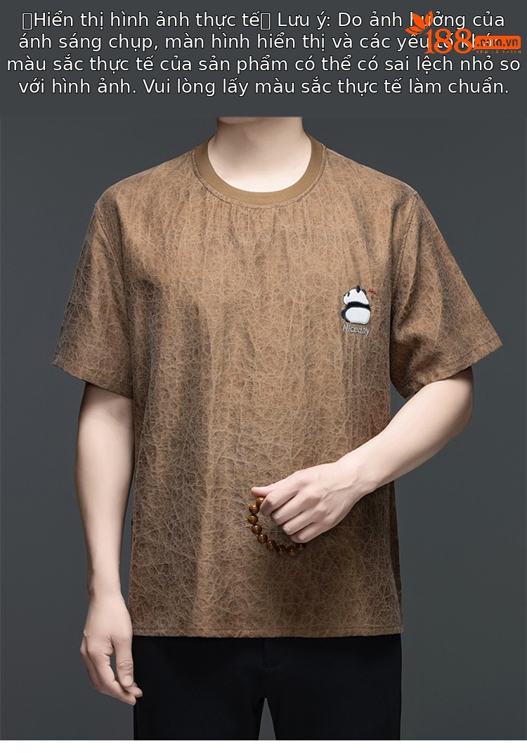 Áo thun nam cổ tròn tay ngắn chất liệu cotton thoáng mát — Màu cà phê SPH8829 chi tiết 8