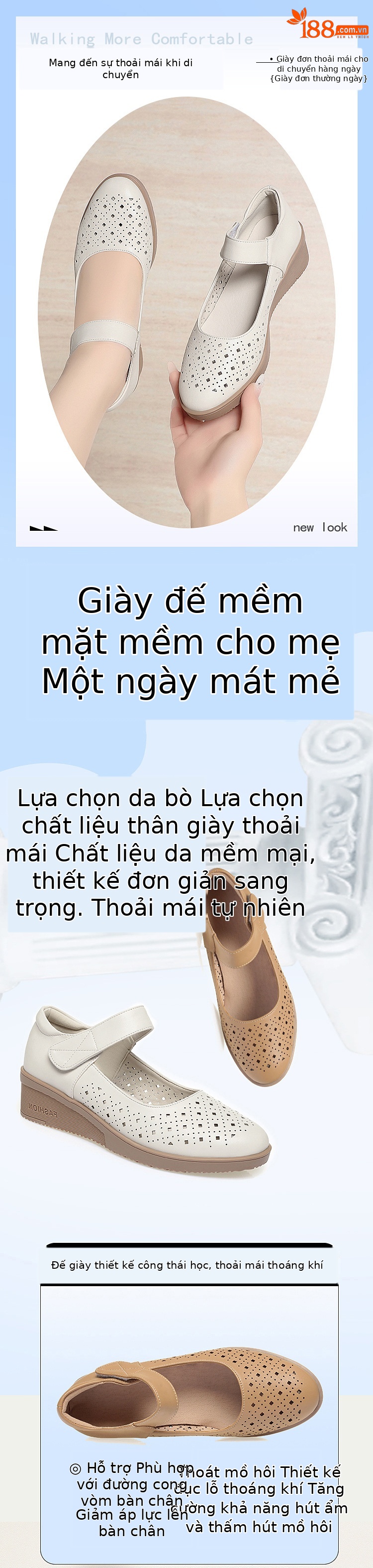 Giày lười nữ mũi vuông đế xuồng da thật mềm, phù hợp mùa xuân hè thu — trắng ngà chi tiết 1