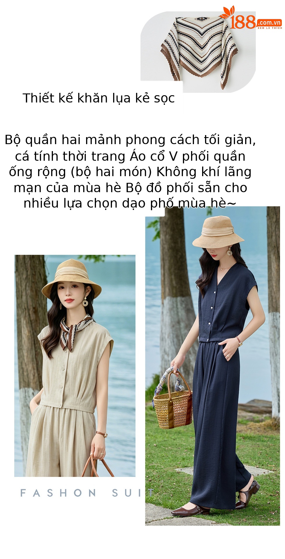Bộ sơ mi và quần tây nữ hai mảnh mùa hè 2026 phong cách thanh lịch — Xanh lông mòng đen, Xanh lá cây chi tiết 2