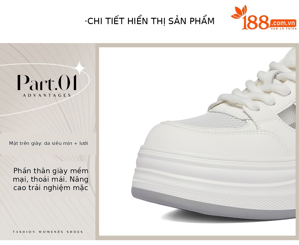 Giày sneaker nữ đế dày tăng chiều cao lưới thoáng mát mùa hè — 6128 mét tro, 6128 mét vuông chi tiết 5