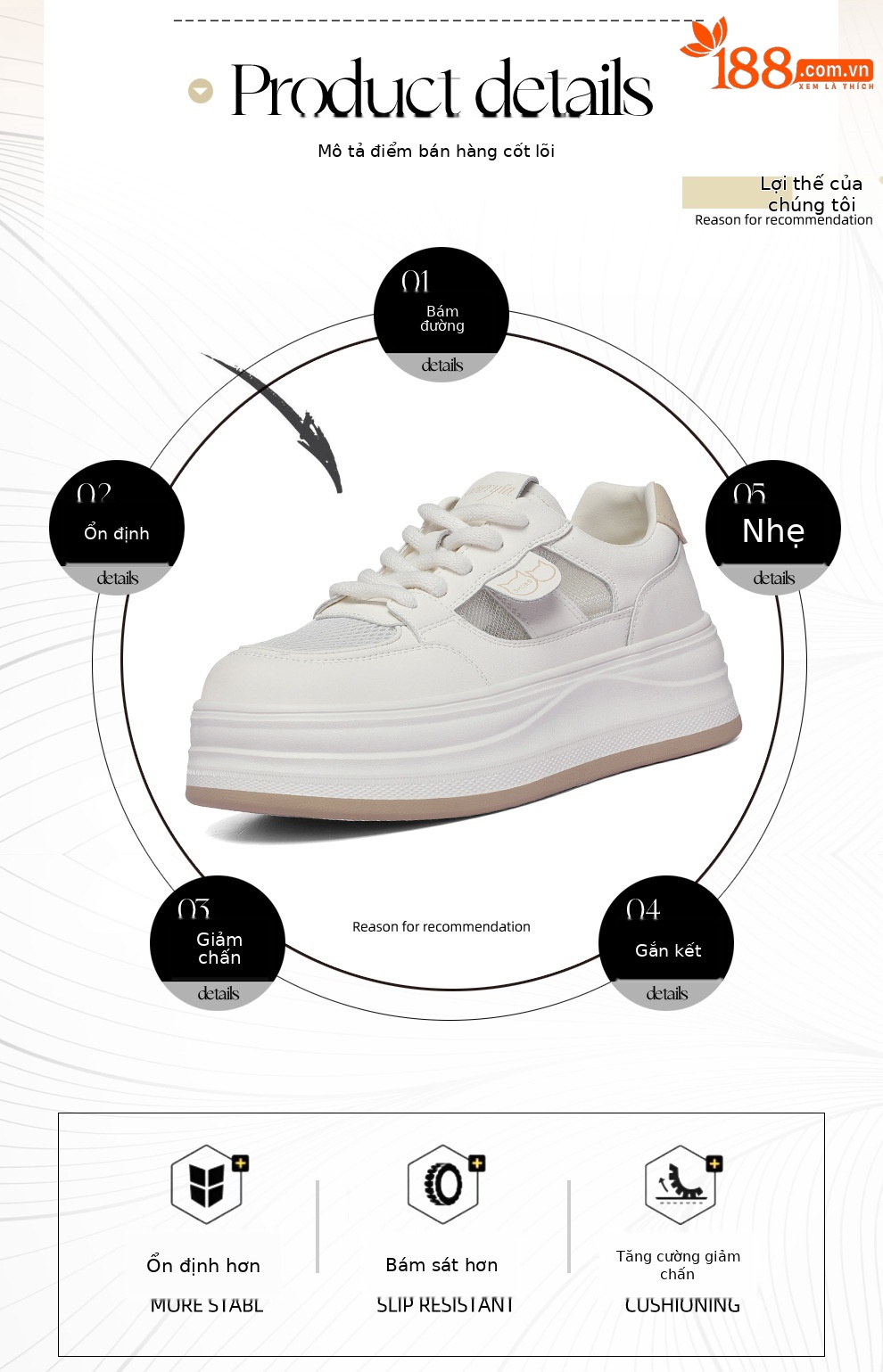 Giày sneaker nữ đế dày tăng chiều cao lưới thoáng mát mùa hè — 6128 mét tro, 6128 mét vuông chi tiết 2