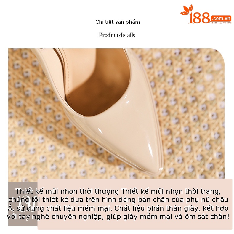 Sandal cao gót nữ mũi nhọn gót siêu cao 11 cm đế platform — Màu nude - 11cm chi tiết 3
