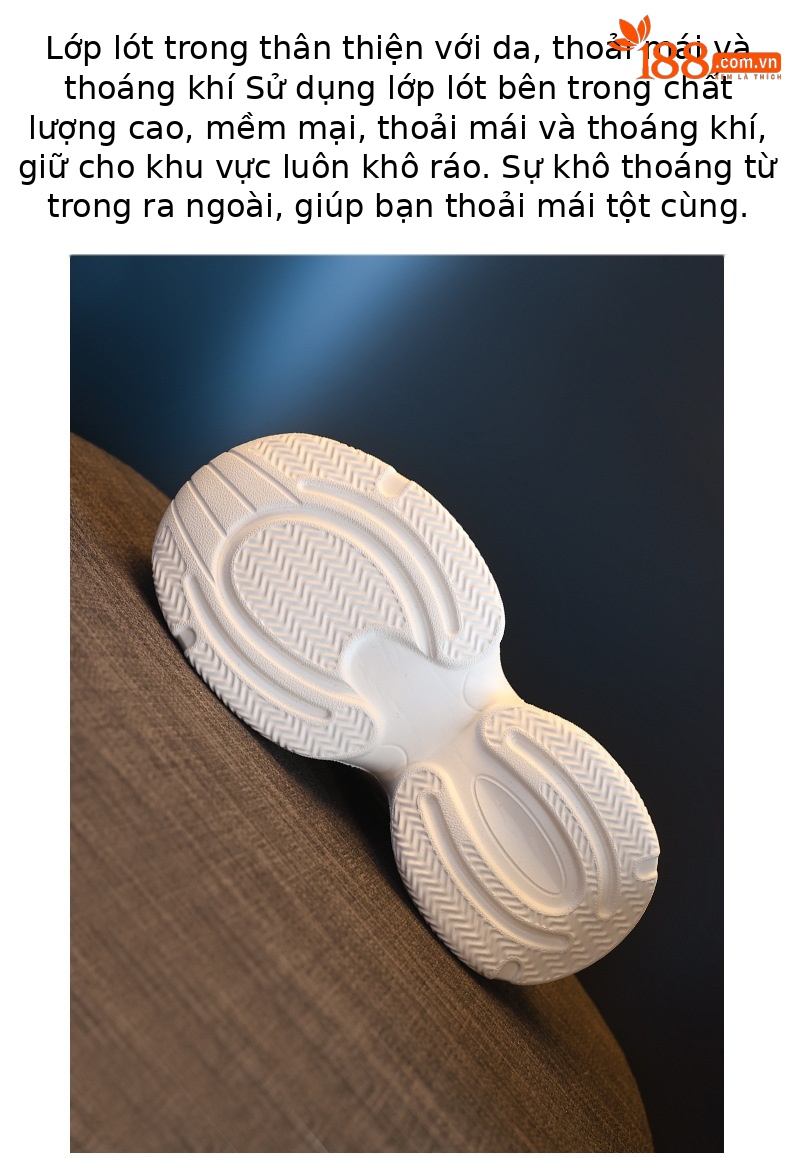 Giày sneaker nữ đế dày tăng chiều cao lưới thoáng khí phong cách thể thao — màu be chi tiết 8