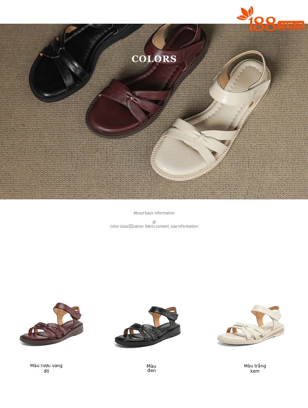 Dép sandal nữ quai ngang đế bệt hở mũi phong cách đi biển — màu nâu chi tiết 6