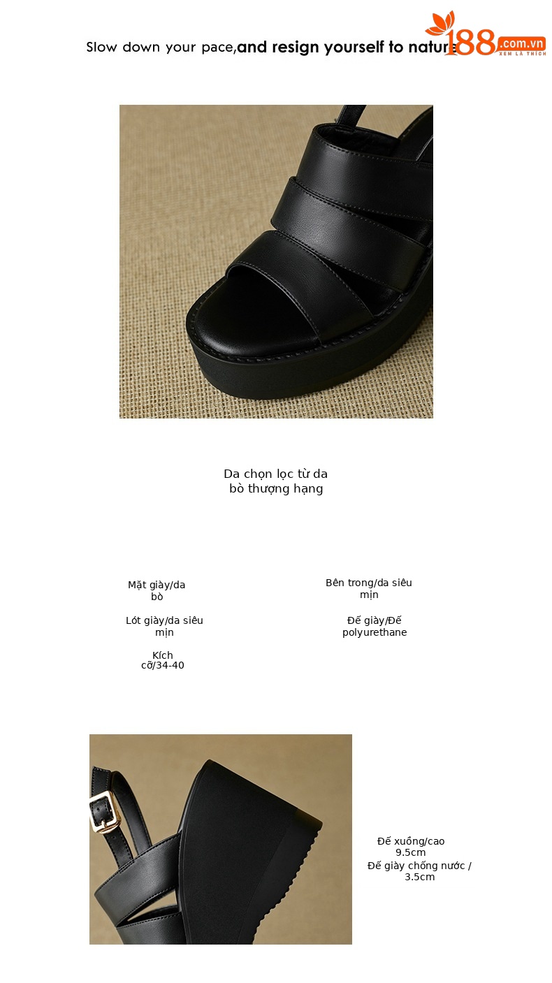 Sandal nữ mũi nhọn gót xuồng đế dày phong cách La Mã quai một dây — đen chi tiết 3