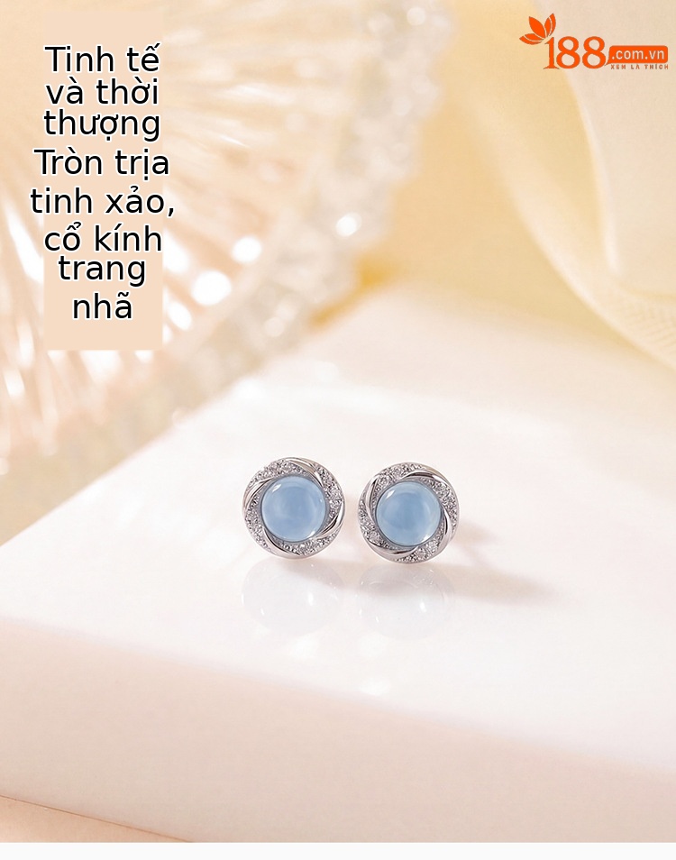Bông tai bạc 925 hình học xoắn tròn đơn giản — Cặp đôi chi tiết 1