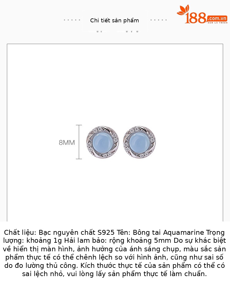 Bông tai bạc 925 hình học xoắn tròn đơn giản — Cặp đôi chi tiết 2