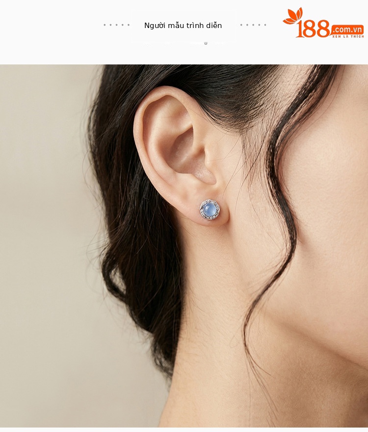 Bông tai bạc 925 hình học xoắn tròn đơn giản — Cặp đôi chi tiết 3