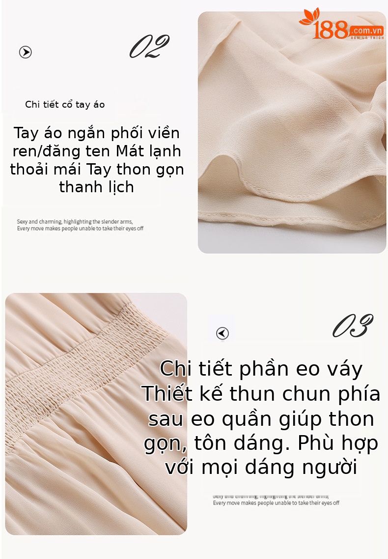 Đầm suông midi tay ngắn eo thắt dây che bụng cho nữ size lớn — màu đen, màu sắc chi tiết 7