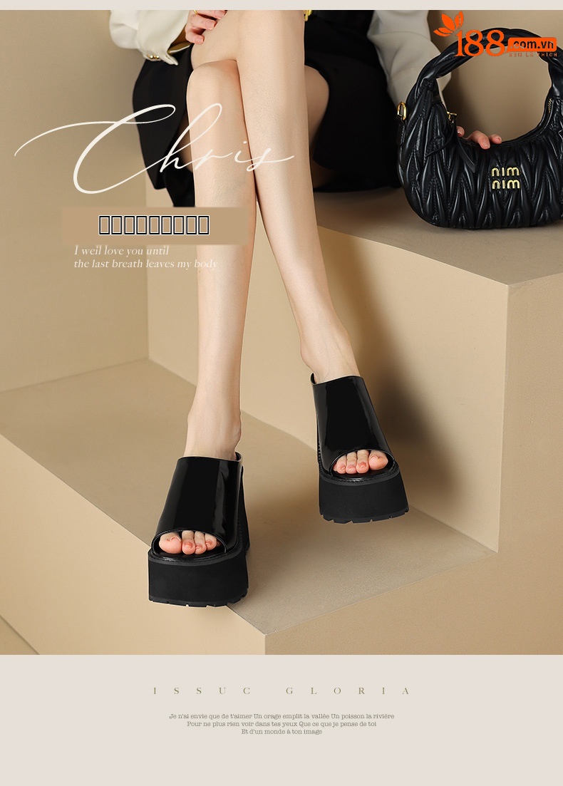 Dép sandal nữ xỏ ngón đế bệt da thật mũi hở phong cách tối giản — màu đen, màu vàng, bạc chi tiết 1