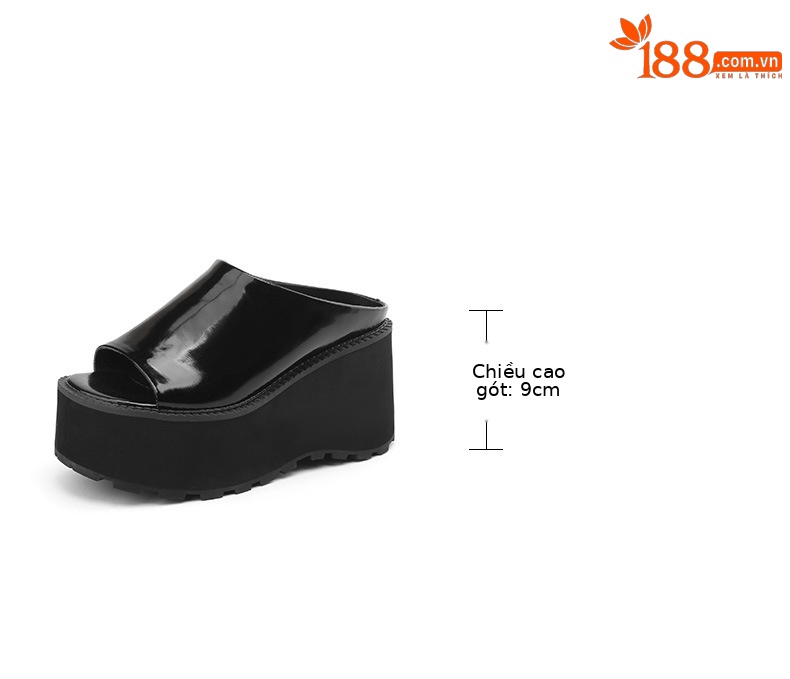 Dép sandal nữ xỏ ngón đế bệt da thật mũi hở phong cách tối giản — màu đen, màu vàng, bạc chi tiết 3