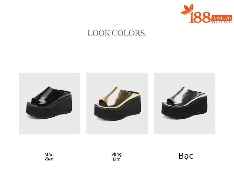 Dép sandal nữ xỏ ngón đế bệt da thật mũi hở phong cách tối giản — màu đen, màu vàng, bạc chi tiết 5