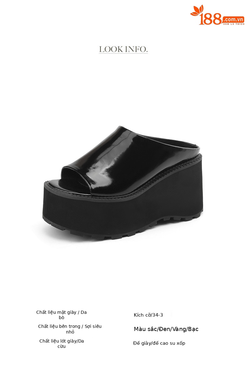 Dép sandal nữ xỏ ngón đế bệt da thật mũi hở phong cách tối giản — màu đen, màu vàng, bạc chi tiết 2