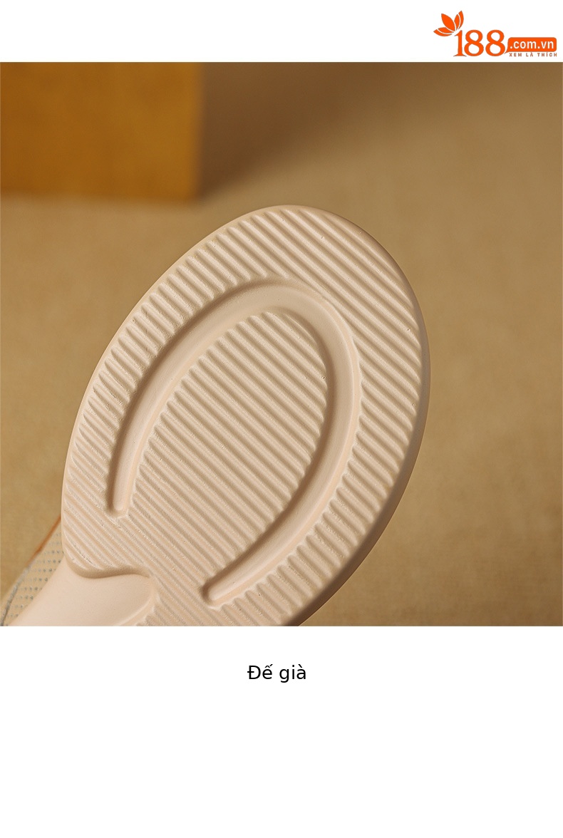 Sandal nữ đế dày mũi kín quai chữ V buộc dây phong cách thể thao — màu trắng ngà chi tiết 20