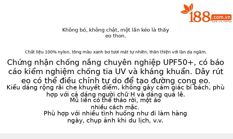 Áo chống nắng nữ dáng dài có mũ, chất liệu nylon mỏng nhẹ thoáng khí — Màu xanh lá cây chi tiết 2