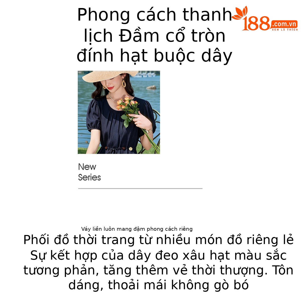 Đầm suông midi cổ V eo thắt dây dáng chữ A tay ngắn — Xanh lông mòng đen, màu trắng, màu vàng chi tiết 2
