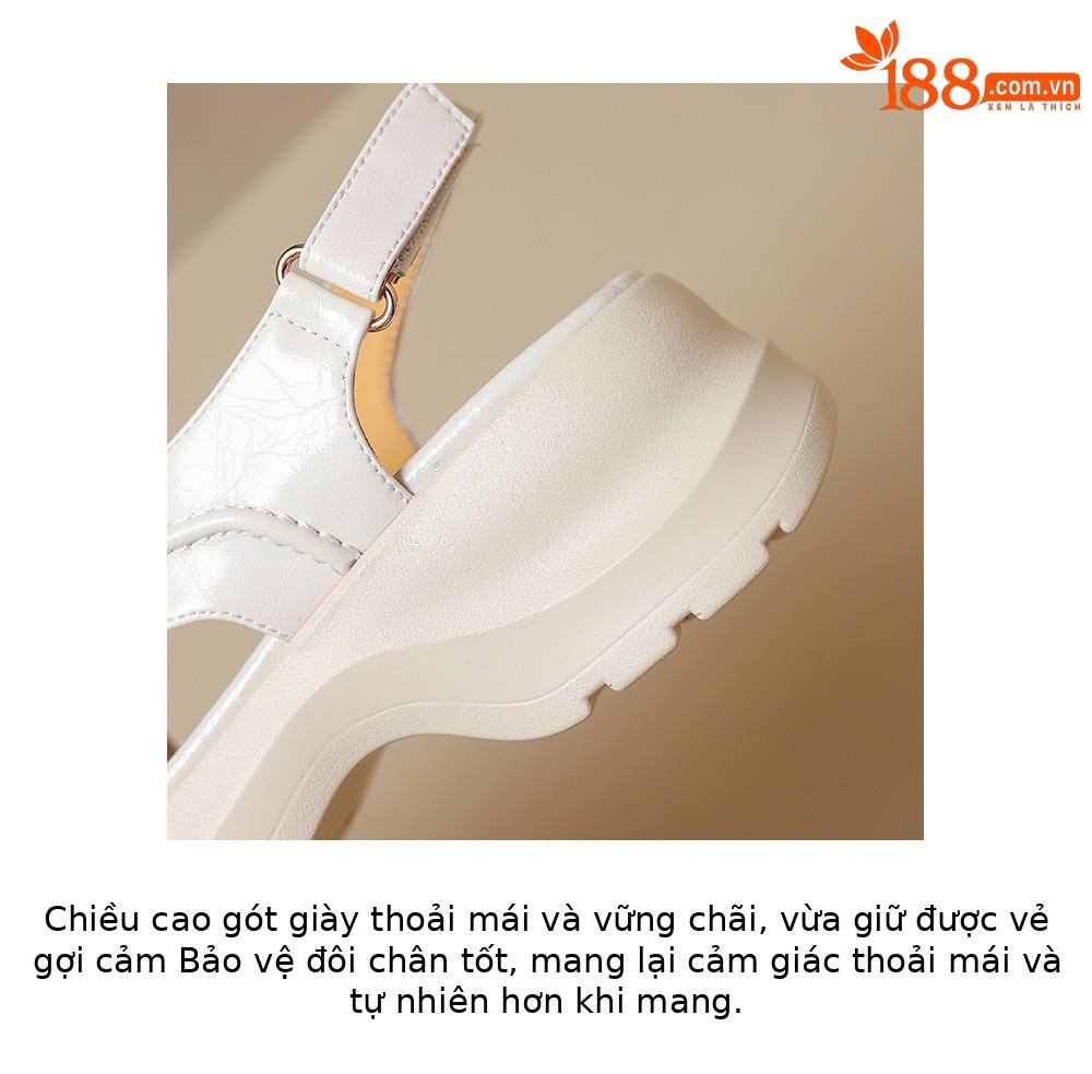 Sandal nữ đế dày phong cách thể thao quai chéo hở mũi, đế bánh mì êm ái — màu trắng ngà, bạc chi tiết 7