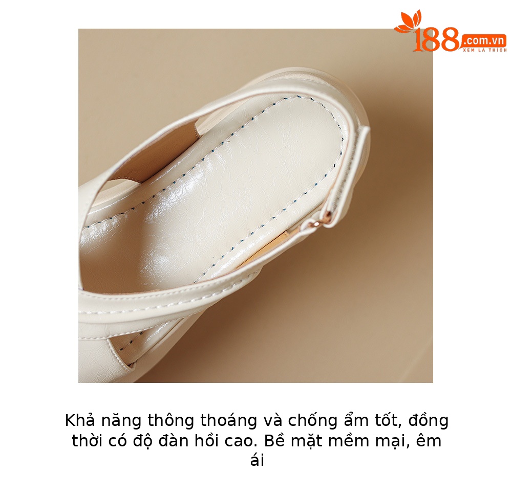 Sandal nữ đế dày phong cách thể thao quai chéo hở mũi, đế bánh mì êm ái — màu trắng ngà, bạc chi tiết 9