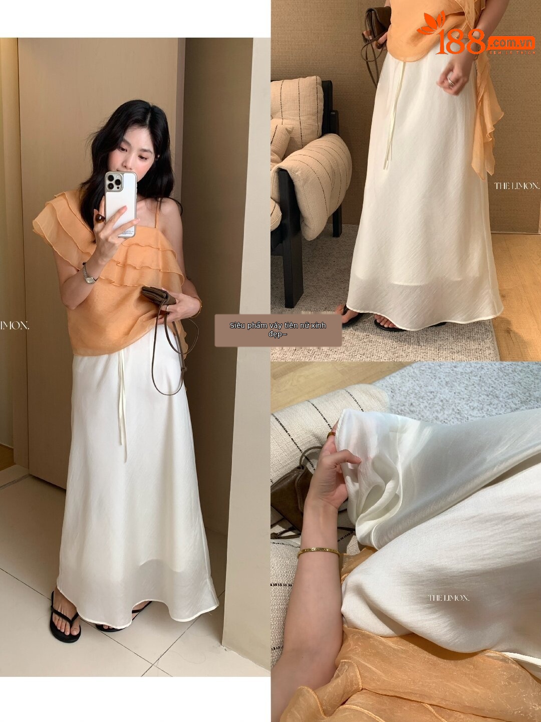 Chân váy chữ A nữ dài mắt cá buộc dây phong cách thư giãn — màu đen, Màu cà phê, xanh lá cây, màu mơ chi tiết 43
