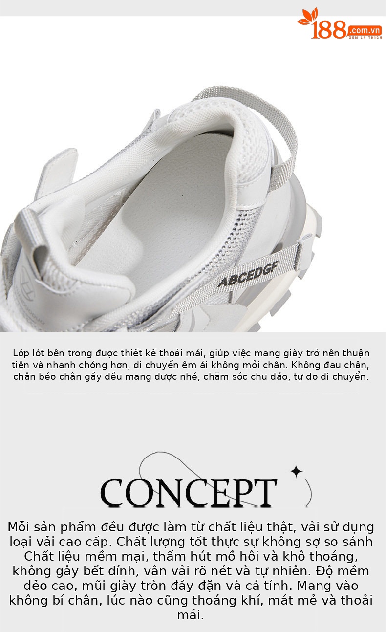 Giày sneaker nữ chunky đế dày lưới thoáng khí phong cách Forrest Gump — Xanh dương, Vàng, Trắng chi tiết 8