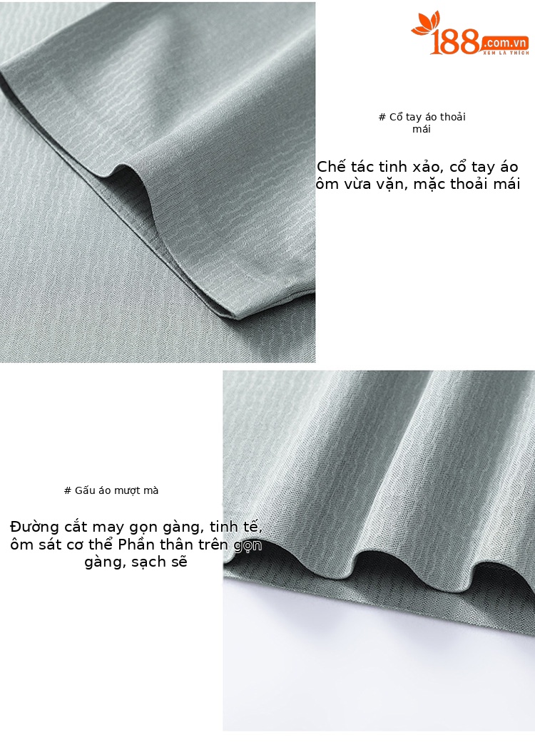 Áo polo nam tay ngắn cổ bẻ chất lụa mulberry cao cấp — Xanh lá cây nhạt8879 chi tiết 8