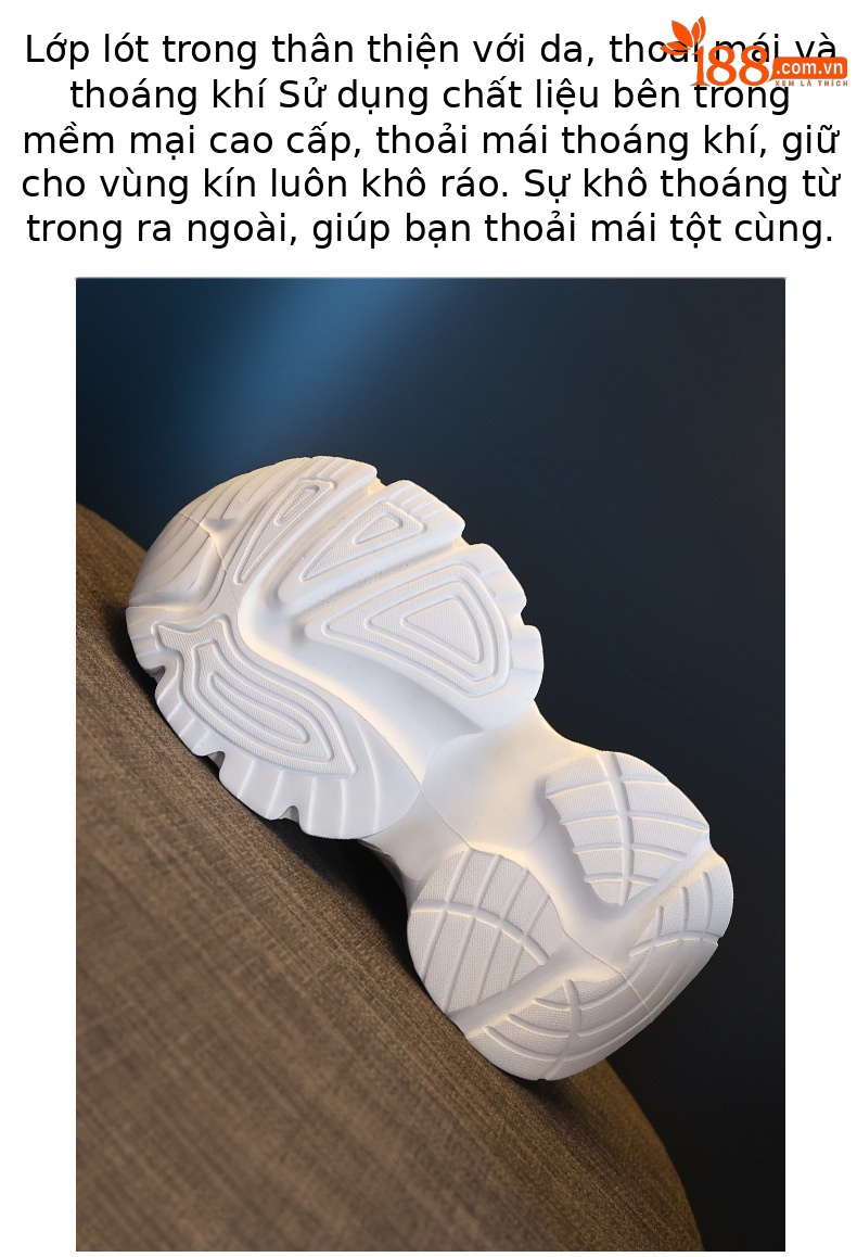 Giày sneaker nữ chunky đế dày đính đá rhinestone phong cách thể thao — màu trắng chi tiết 8