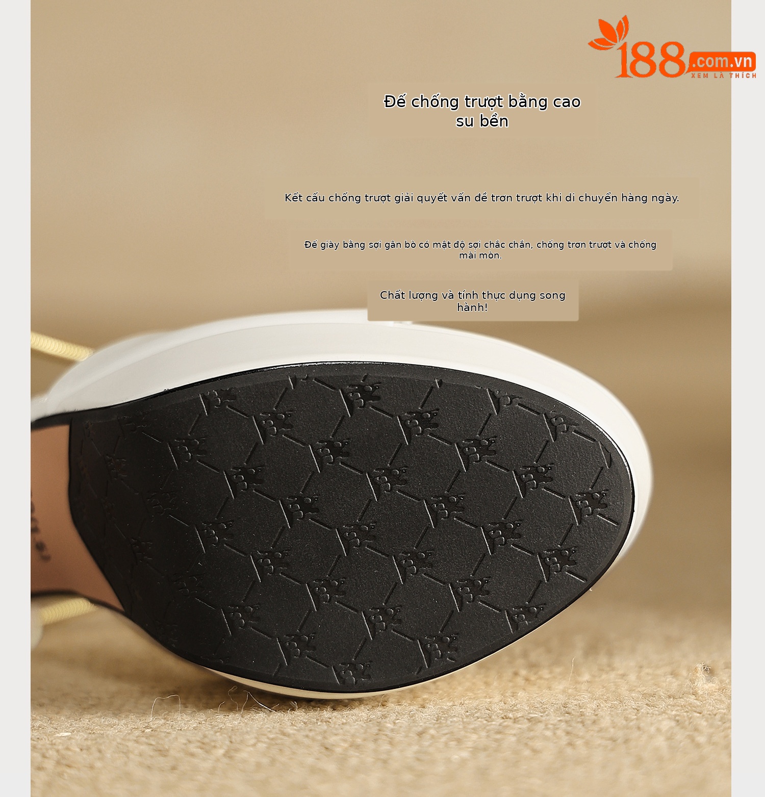 Sandal peep toe nữ quai ngang gót vuông platform đế cao 9 cm — màu đen, màu trắng ngà chi tiết 8