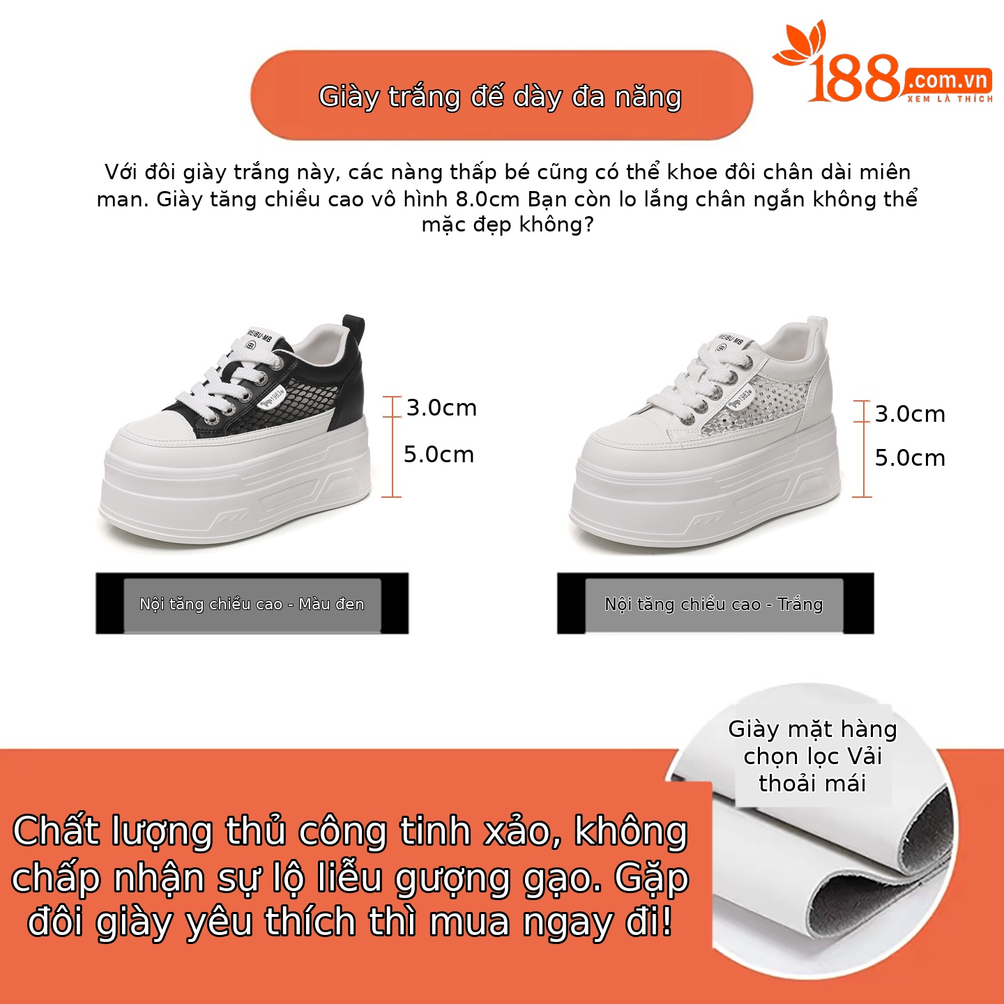 Giày sneaker nữ đế dày lưới mỏng mùa hè, tăng chiều cao bên trong, đính đá rhinestone — màu đen