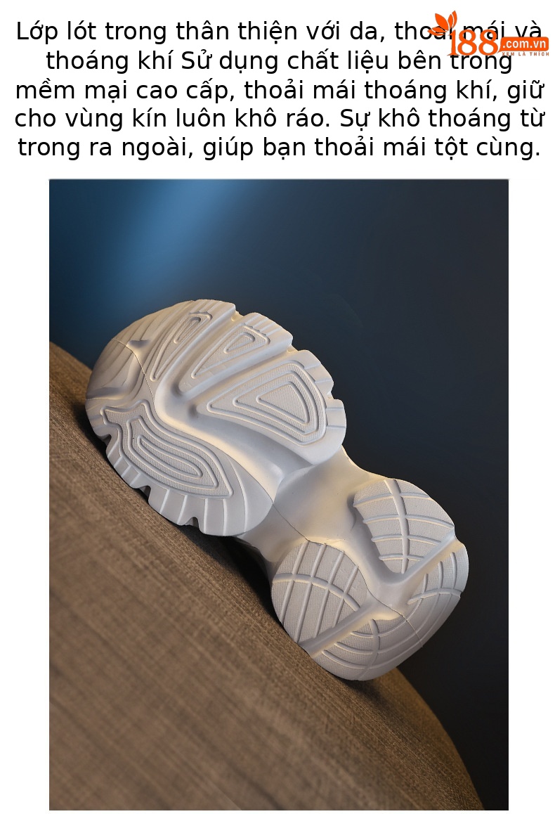 Giày sneaker nữ đế dày tăng chiều cao, mặt lưới đính đá lấp lánh — màu trắng chi tiết 9