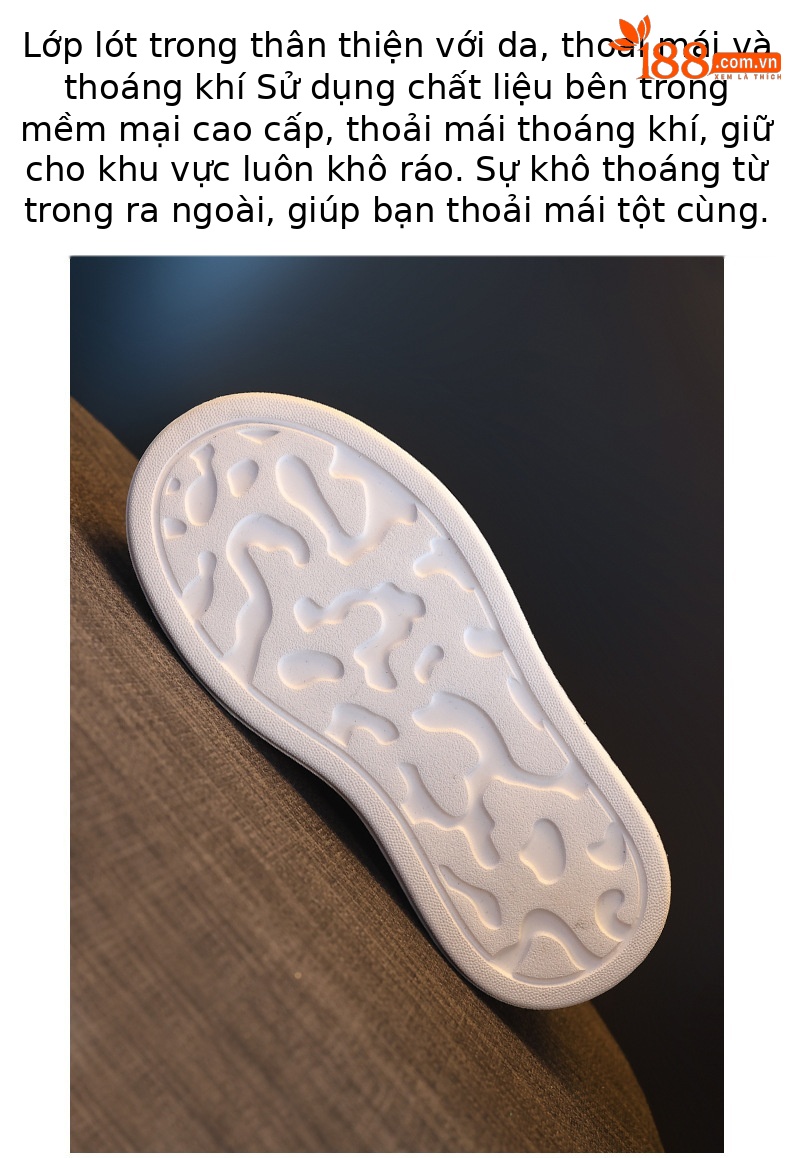 Giày sneaker nữ đế dày tăng chiều cao, phong cách thể thao — màu trắng chi tiết 8