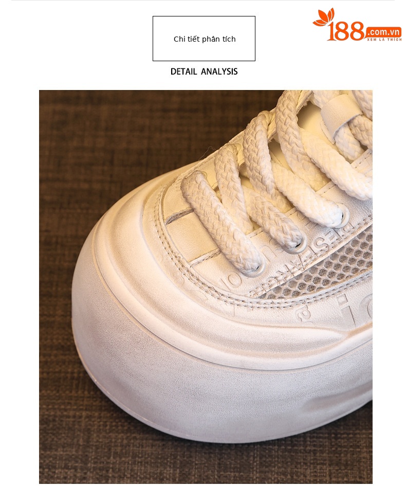 Giày sneaker nữ đế dày lưới thoáng khí phong cách bánh xốp trắng đa năng — Gỗ sồi Ash chi tiết 7